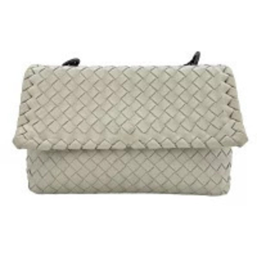 Bottega Veneta Intrecciato Shoulder Bag White